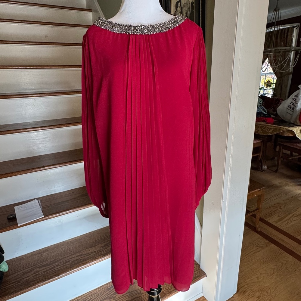 NWT Marc New York Chiffon Dress w/ Silver Beading Sz 8